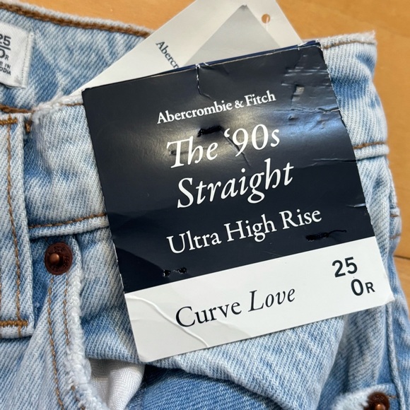 Abercrombie & Fitch The ‘90s Straight Ultra High Rise Jeans Size 25 New With Tag - Picture 6 of 10